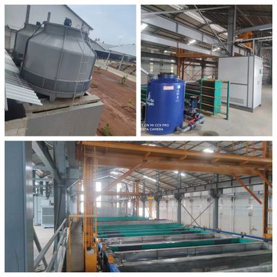 좋은 가격 산업용 알루미늄 프로파일 고금화 처리 라인 150 T / M 용량 8-12μm 필름 두께와 6500mm 최대 프로파일 길이가 온라인으로