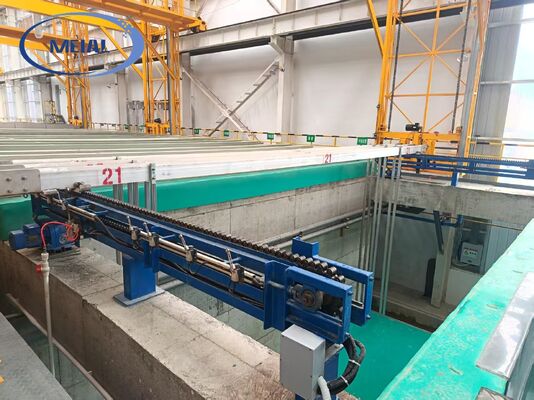 좋은 가격 PLC 자동 제어 및 8-12µm 필름 두께 턴키 솔루션을 갖춘 자동 알루미늄 양극 산화 라인 온라인
